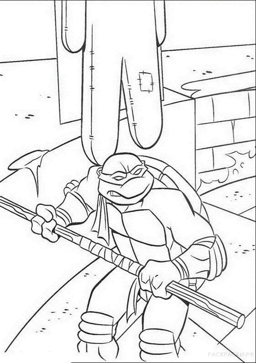 Desenho de Donatello Tartarugas Ninja Download Pdf para Colorir