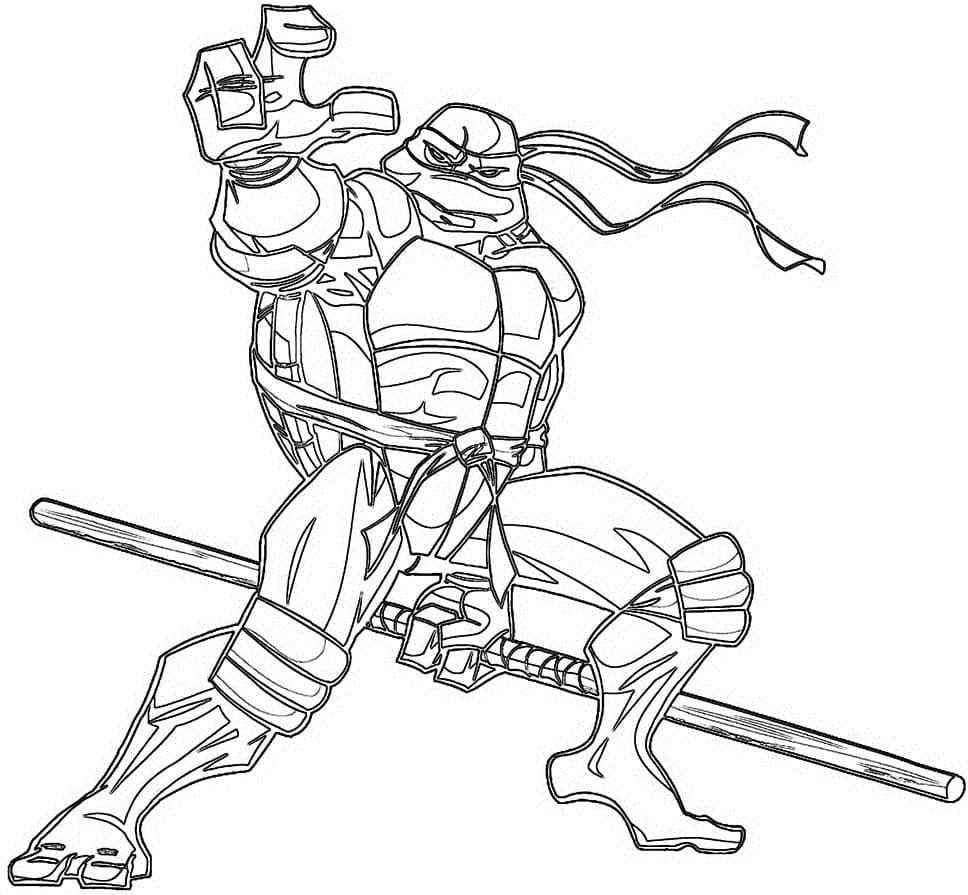 Desenho de Donatello Tartarugas Ninja Grátis Download para Colorir