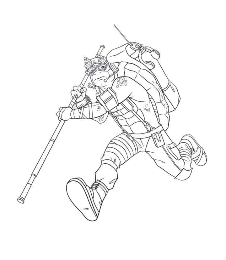 Desenho de Donatello Tartarugas Ninja Pdf Grátis para Colorir