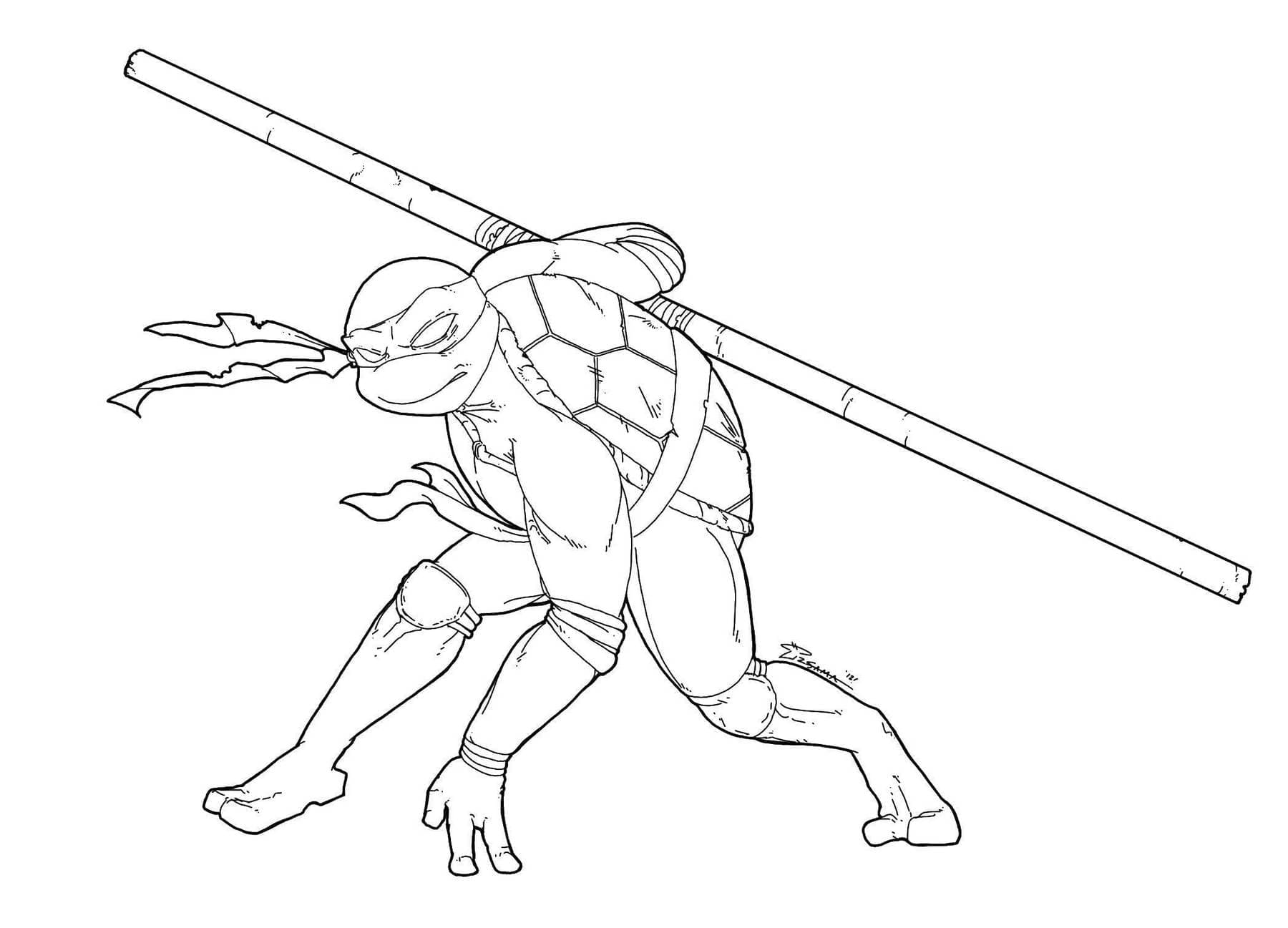 Desenho de Donatello Tartarugas Ninja Pdf para Colorir