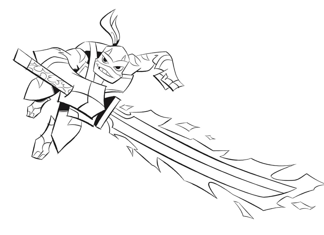 Desenho de Leonardo Tartarugas Ninja Imprimivel Pdf para Colorir