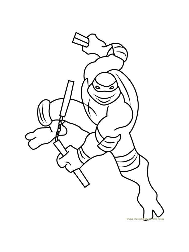 Desenho de Michelangelo Tartarugas Ninjas 3 para Colorir