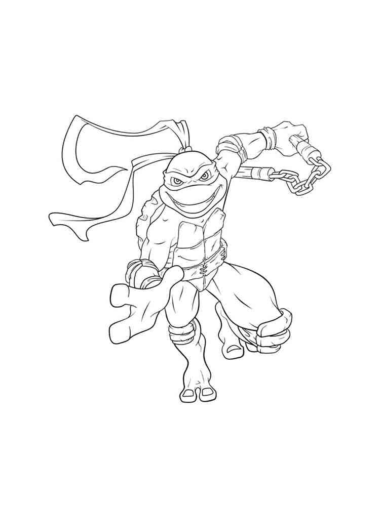 Desenho de Michelangelo Tartarugas Ninjas 4 para Colorir