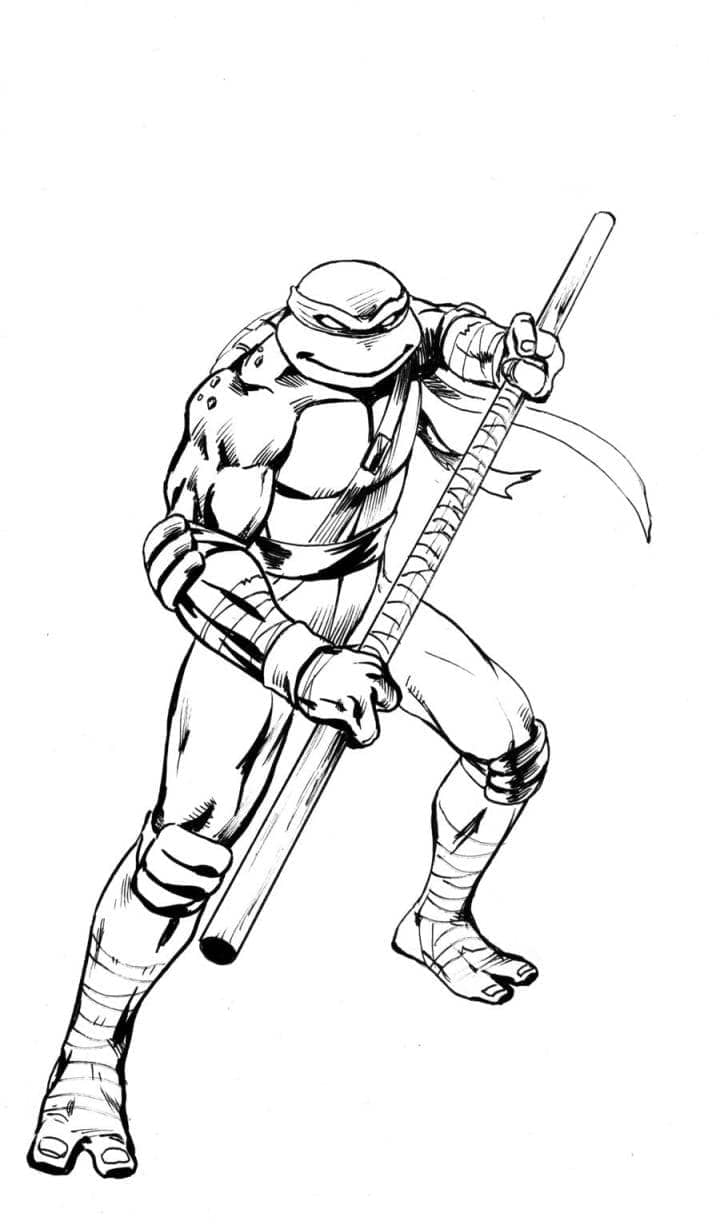 Desenho Pdf Grátis de Donatello Tartarugas Ninja Grátis para Colorir