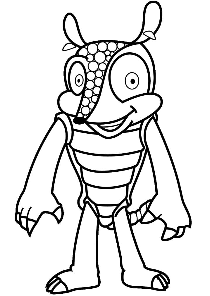 Desenho de Tatu de Desenho Animado para Colorir