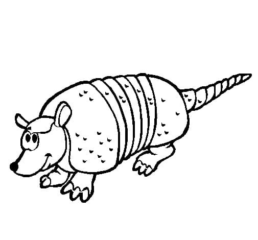 Desenho Tatu Fofo para Colorir