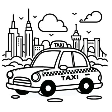 Desenho de Um Carro de táxi para Colorir