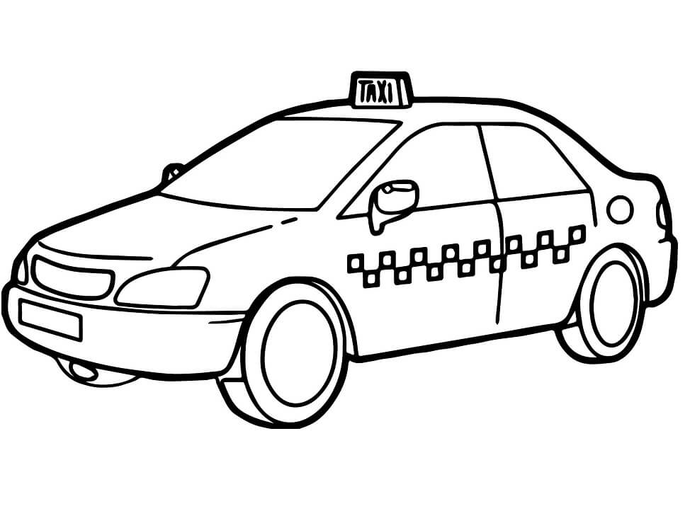 Desenho de Táxi Download para Colorir