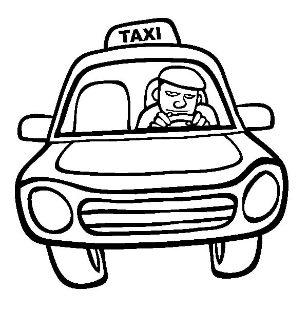 Desenho de Táxi Download Pdf para Colorir