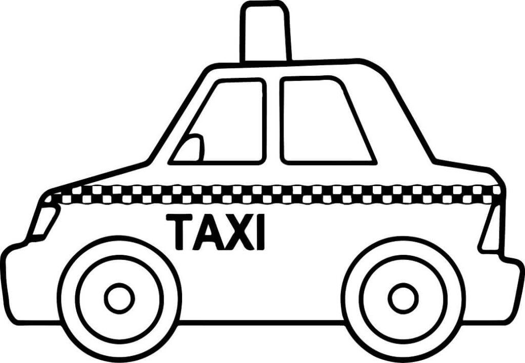 Desenho de Táxi para Colorir Download