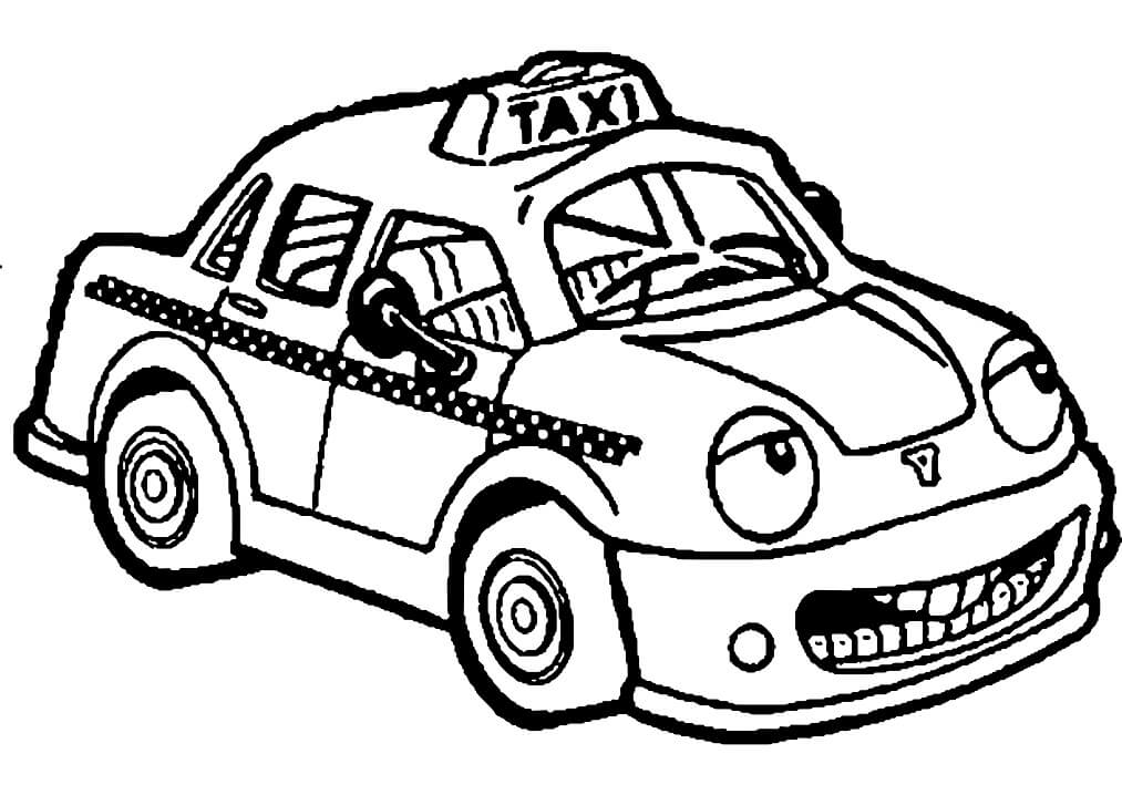 Desenho de Táxi para Colorir Imprimivel