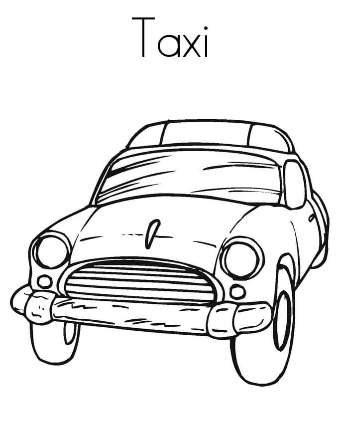 Desenho de Táxi para Imprimir Pdf Grátis
