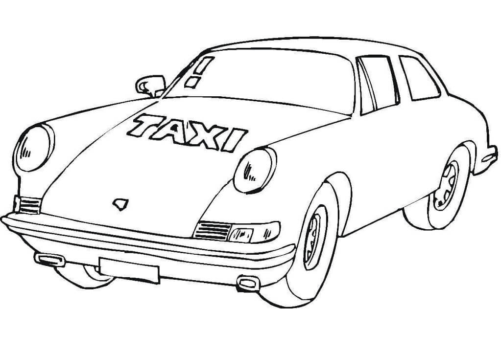 Desenho de Táxi Pdf para Colorir