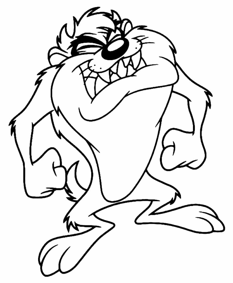 Desenho de Looney Tunes Taz para Colorir