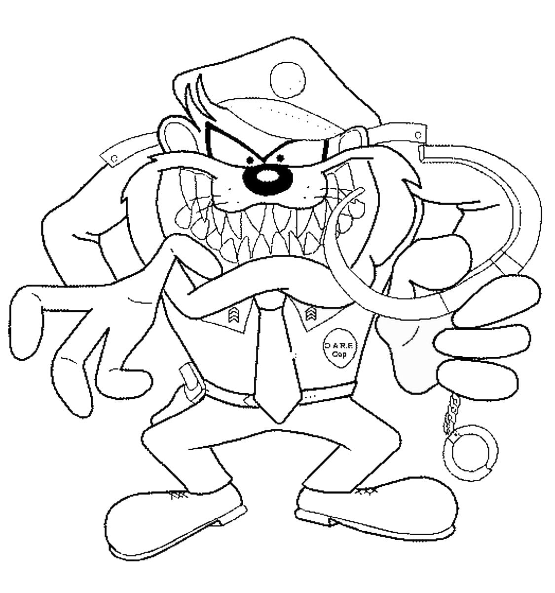 Desenho de Polícia Taz para Colorir
