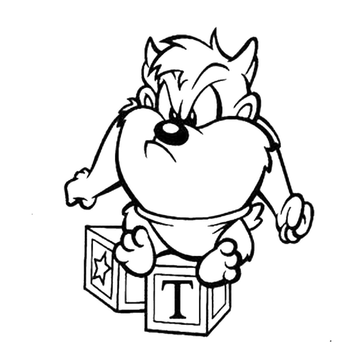 Desenho de Taz com Raiva para Colorir