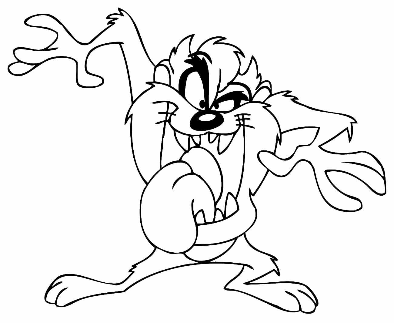 Desenho de Taz de Looney Tunes para Colorir