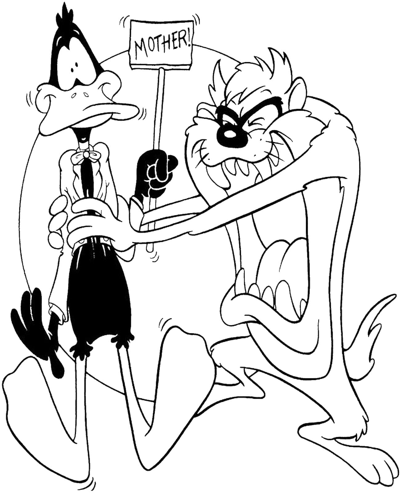 Desenho de Taz e Patolino para Colorir