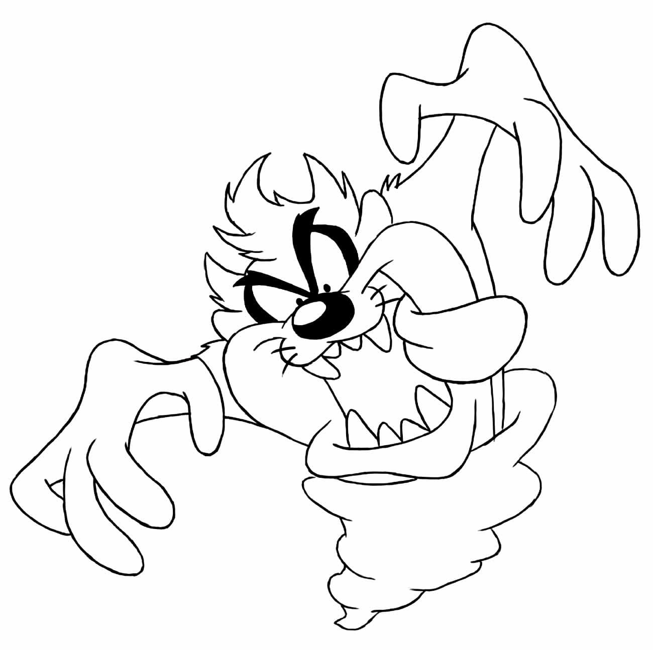 Desenho de Taz Looney Tunes para Colorir