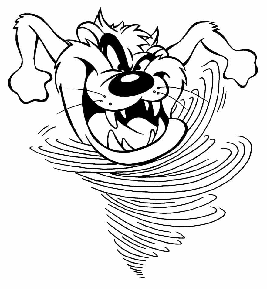 Desenho de Taz Malvado para Colorir