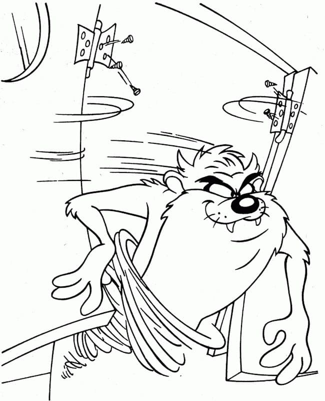 Desenho de Taz Mania Download para Colorir