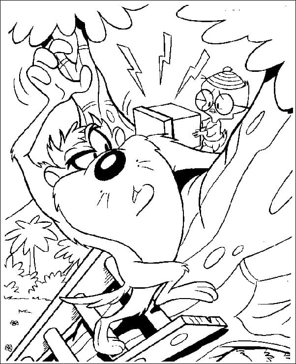 Desenho de Taz Mania Grátis para Imprimir e Colorir