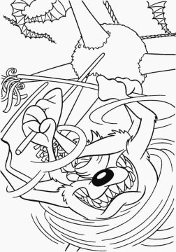 Desenho de Taz Mania Imprimível para Colorir