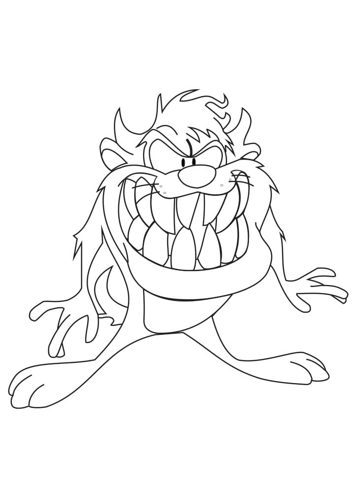 Desenho de Taz Mania para Colorir Pdf Grátis