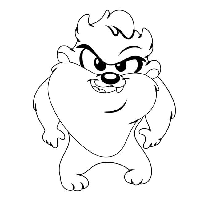 Desenho de Taz Mania Pdf para Colorir