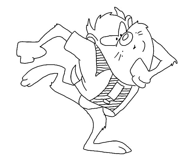 Desenho de Taz Mania Pdf para Imprimir e Colorir