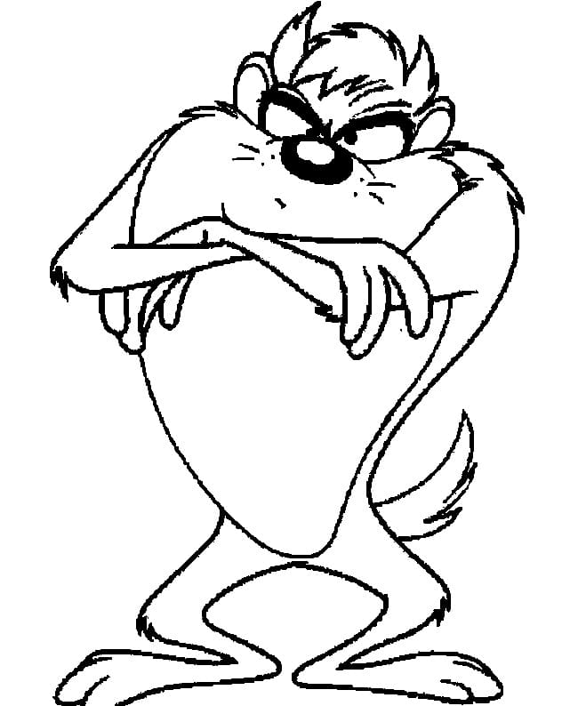 Desenho de Taz para Crianças para Colorir