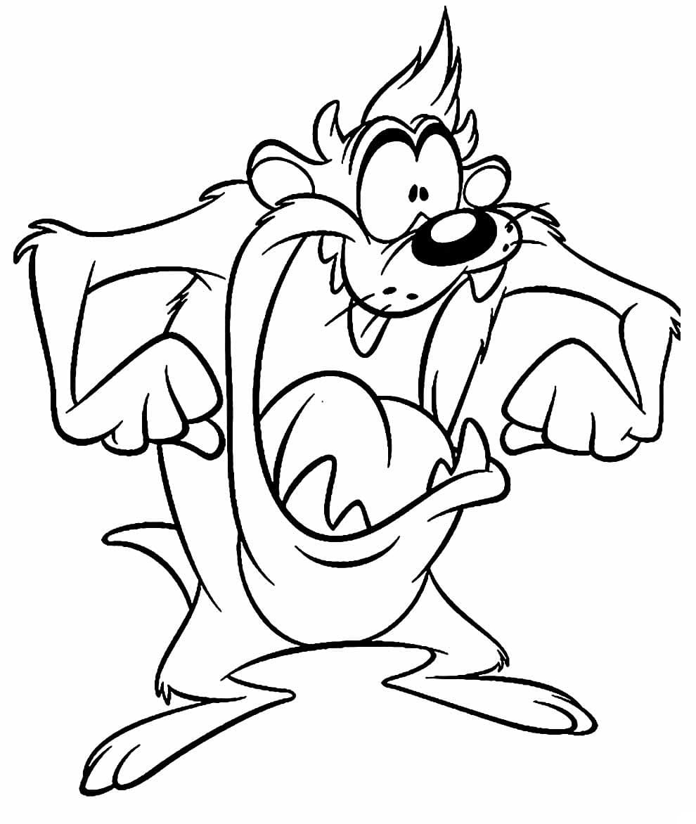 Desenho de Taz Surpreso para Colorir