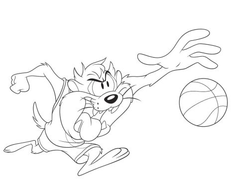 Desenho Space Jam Taz para Colorir