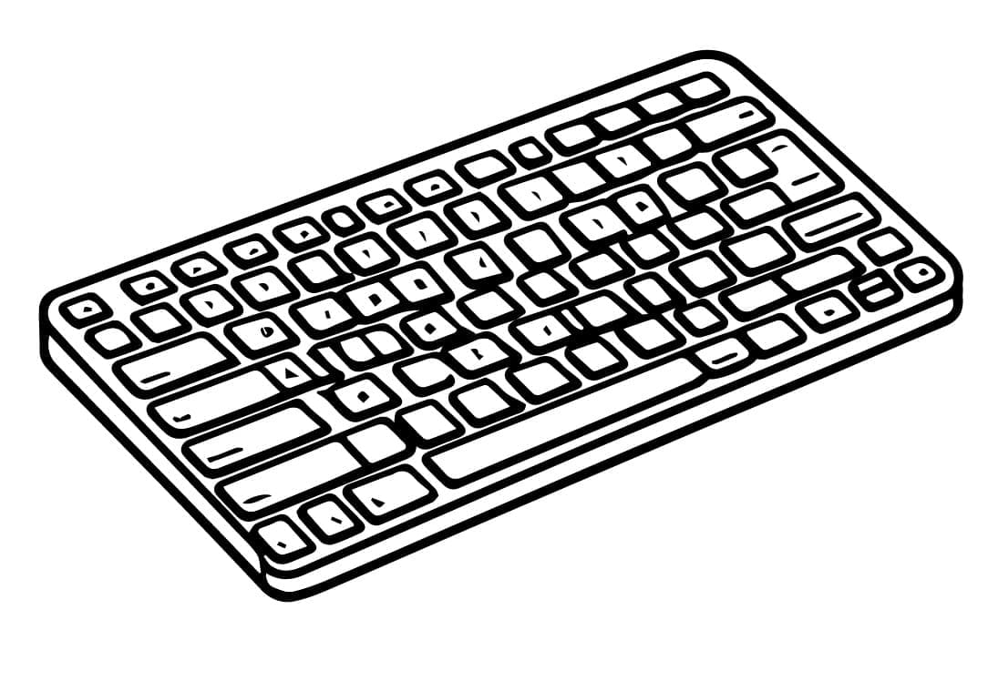 Desenho de Teclado Grátis para Colorir