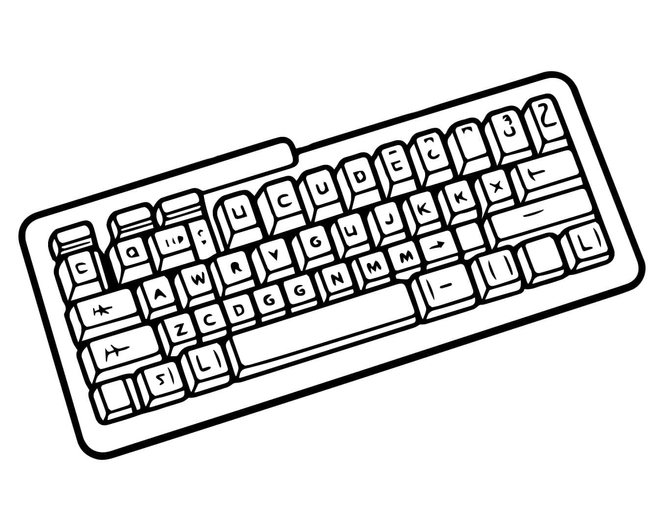 Desenho de Teclado para Crianças para Colorir