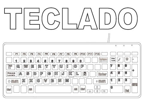 Desenho de Teclado Perfeito para Colorir