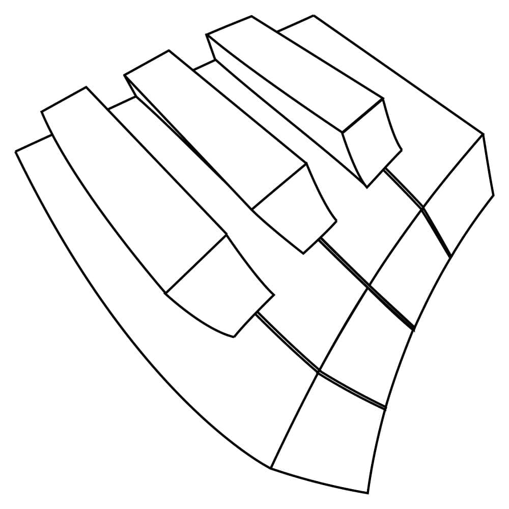 Desenho de Teclado de Piano para Colorir