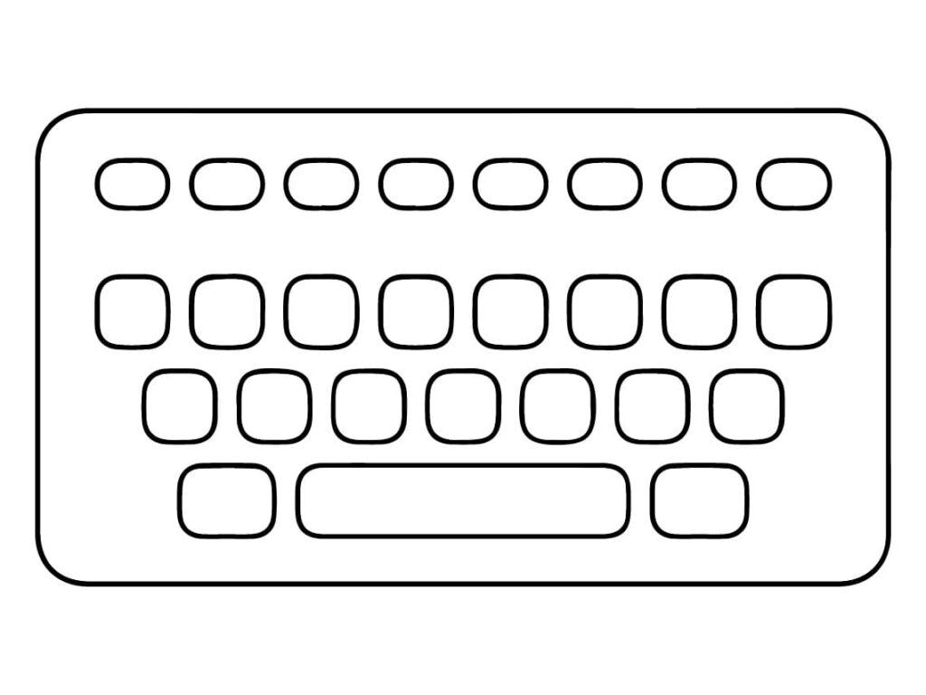 Desenho de um Teclado Fácil para Colorir