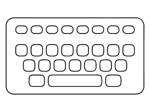 Desenho de Um Teclado fácil para Colorir