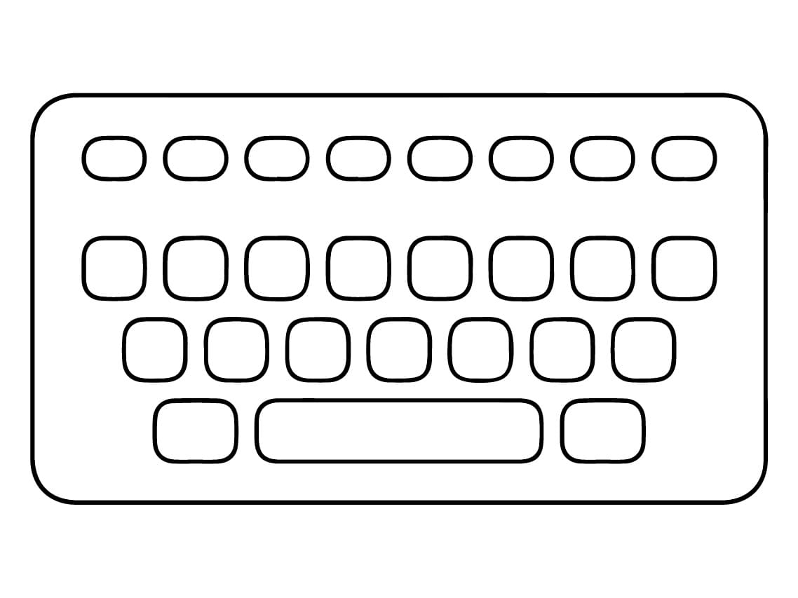 Desenho de um Teclado Fácil para Colorir