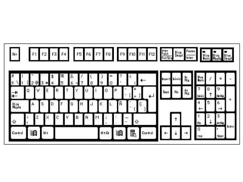 Desenho de Um Teclado Perfeito para Colorir