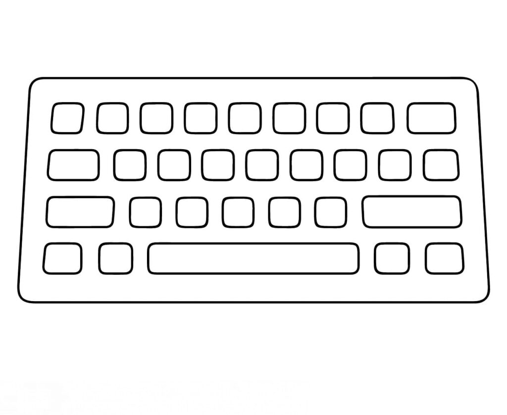 Desenho de um Teclado Simples para Colorir