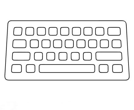 Desenho de Um Teclado Simples para Colorir