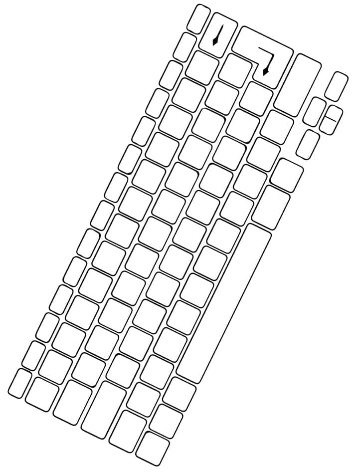 Desenho de um Teclado de Computador para Colorir