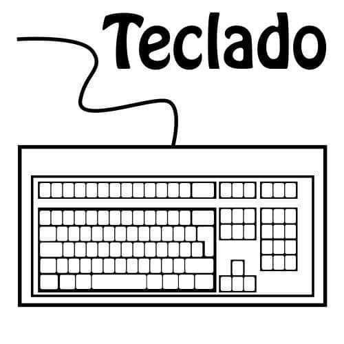 Desenho de um Teclado para Colorir
