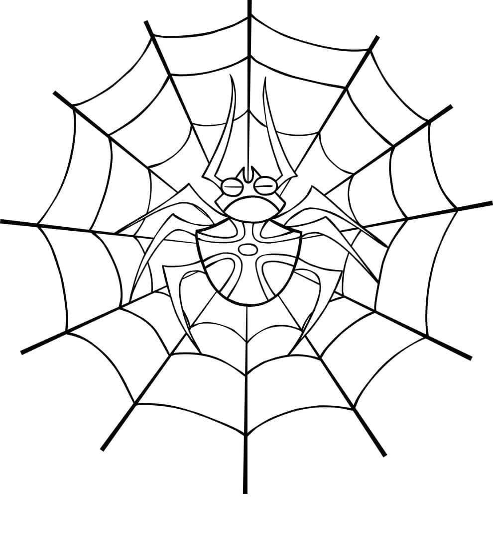 Desenho de Halloween Teia de Aranha para Colorir
