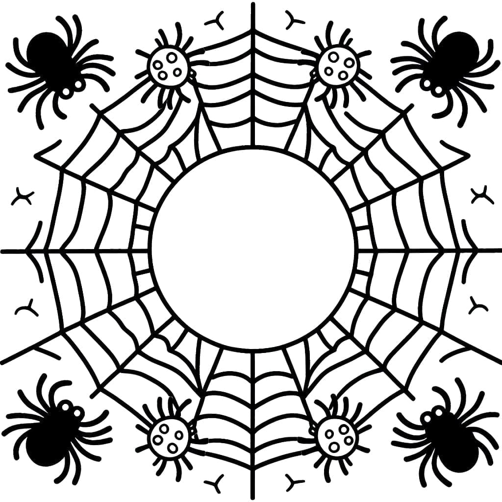 Desenho de Teia de Aranha Incrível para Colorir