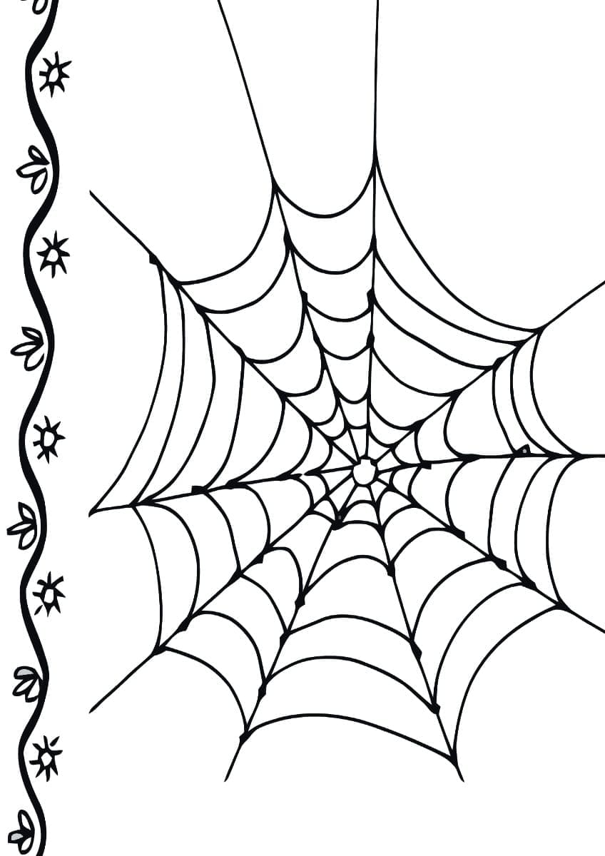 Desenho de Teia de Aranha para Crianças para Colorir