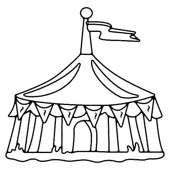 Desenho de Imagem de Tenda de Circo para Colorir