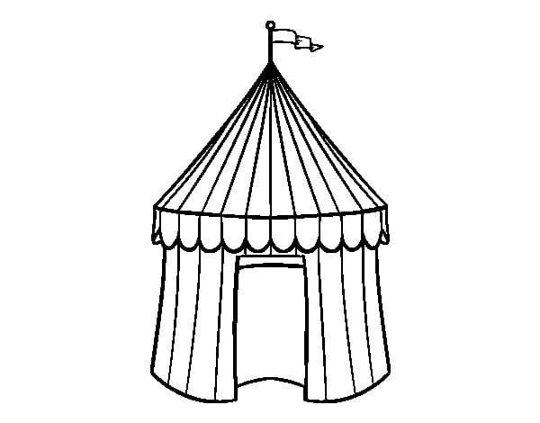 Desenho de Pequena Tenda de Circo para Colorir